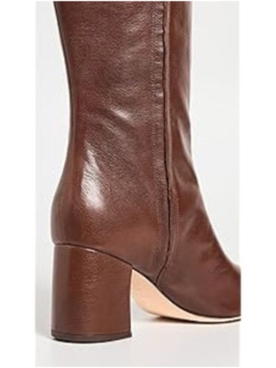 TORY BURCH Authentic New Banana Tall Boots Size 5.5 M Brown Leather, New in Box - Picture 3 of 11